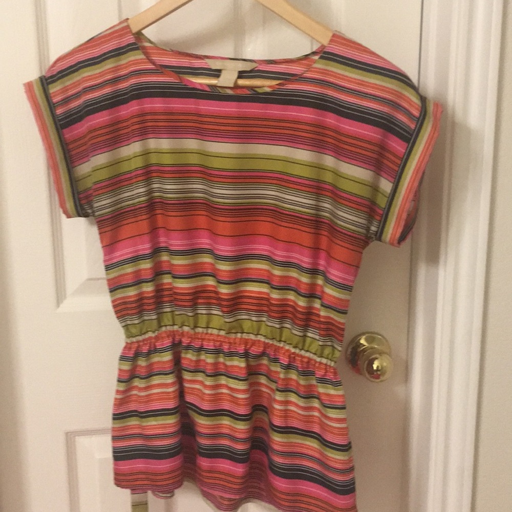 Pop of Color on Stripes